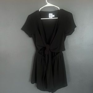 Tie front romper